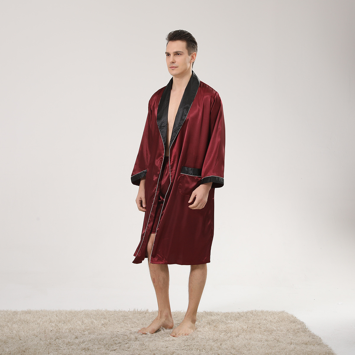Mùa Xuân Đen Khăn Choàng Cổ Đỏ - đánh giá và giá Men'S Kimono Accessories