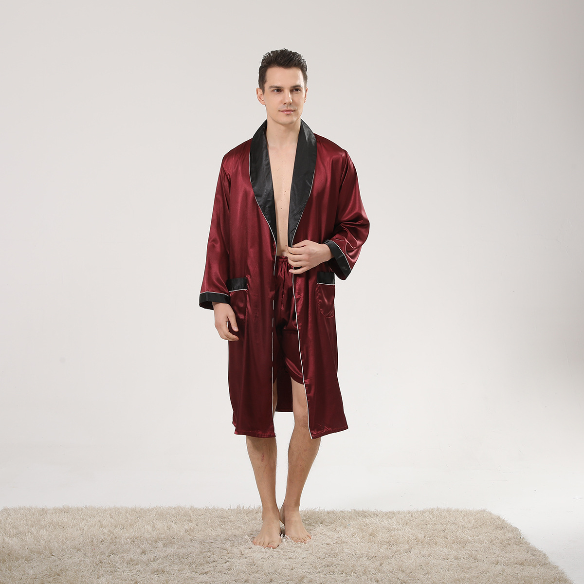 Mùa Xuân Đen Khăn Choàng Cổ Đỏ - đánh giá và giá Men'S Kimono Accessories
