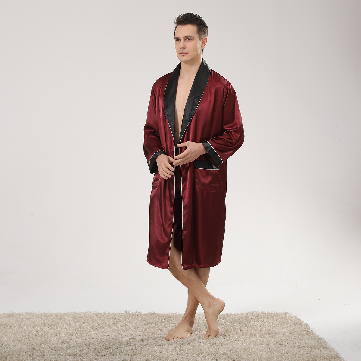 Mùa Xuân Đen Khăn Choàng Cổ Đỏ - đánh giá và giá Men'S Kimono Accessories